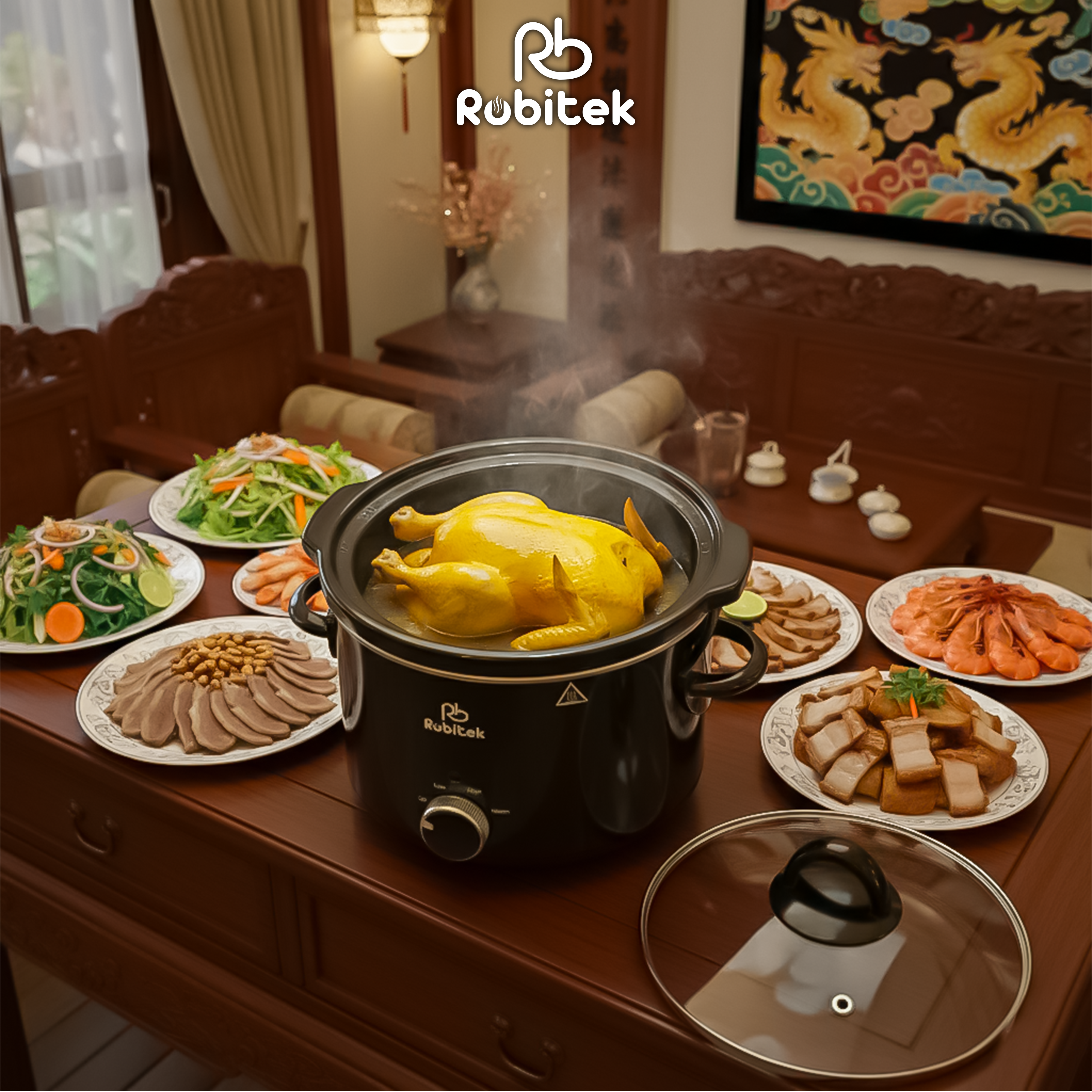 NỒI NẤU CHẬM ROBITEK RB3000 &amp; RB4000 – DUNG TÍCH 3L, 4L – NINH HẦM THỊT TIỆN LỢI, PHÙ HỢP CHO GIA ĐÌNH
